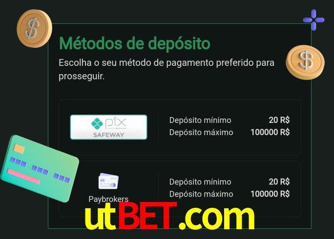 O cassino utbet.com oferece uma grande variedade de métodos de pagamento
